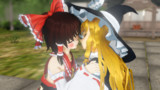 【MMD】霊夢と魔理沙のポッキーゲーム【レイマリ】