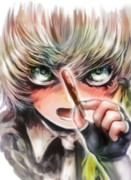 緊張で恐顔になりながらも勇気をふりしぼってポッキーゲームに誘ってきたハシビロちゃん