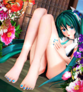 【今日のミクお姉さん】ミクお姉さんの ふとももおみあし…っ♡