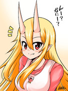 上目づかいの鬼嫁ちゃん描きました♪