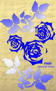 薔薇 02　※彩・背景金色・おむ08776