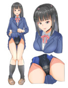 特に水泳部でもないのに競泳水着を普段着にしている謎の女がスカートをたくし上げてこちらに見せてくる