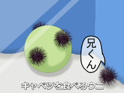 アニメ版　キャベツを食べるウニ