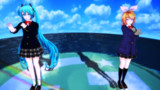 【MMD】制服ミク＆リン