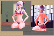 【MMD】武蔵、ビキニで正座す