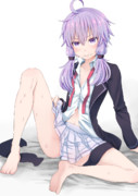 立て膝 ニコニコ静画 イラスト