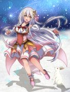 アルストロメリアちゃんと雪うさぎ