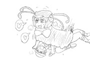 のしかかるカンザシフウチョウ