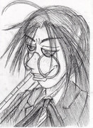 GAのキサラギちゃんをHELLSINGっぽく描いてみた。