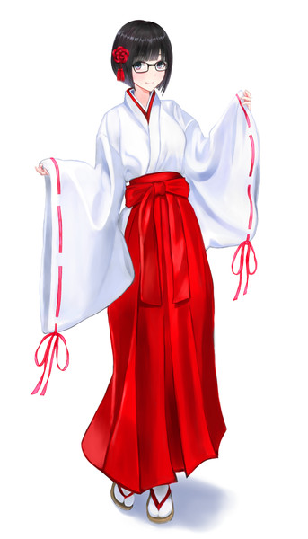 眼鏡っ娘 巫女服 Akito さんのイラスト ニコニコ静画 イラスト