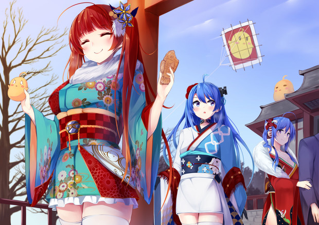 ホノルルとヘレナとセントルイスとお正月 いろはら さんのイラスト ニコニコ静画 イラスト