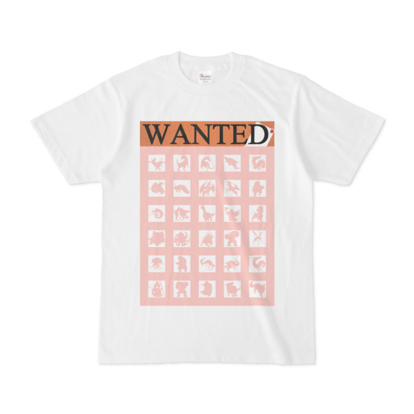 シンプルデザインTシャツ WANTED MONSTER(PINK)