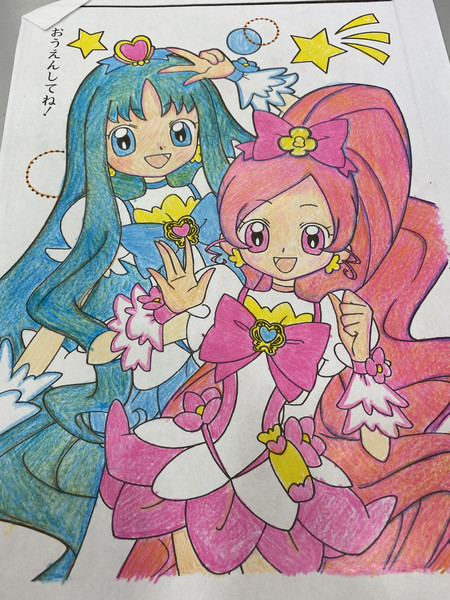 塗り絵ハピネスチャージプリキュア回転中 めぐみん さんのイラスト