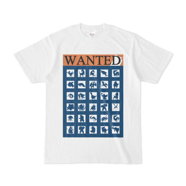 シンプルデザインTシャツ WANTED MONSTER(NAVY)