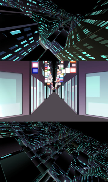 ビル群 夜 Mmdステージ配布 Mizu みづ さんのイラスト ニコニコ静画 イラスト