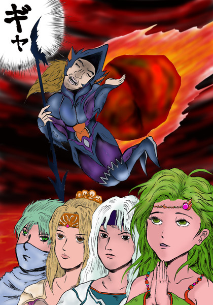ジャンプ中にリディアのメテオが直撃するカイン Furikuri さんのイラスト ニコニコ静画 イラスト