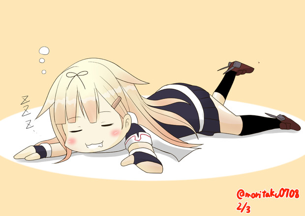 居眠りする夕立 Morita さんのイラスト ニコニコ静画 イラスト