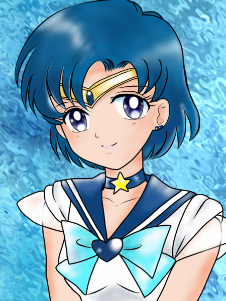 お絵描き 水野亜美 セーラーマーキュリー 百合杏 さんのイラスト ニコニコ静画 イラスト