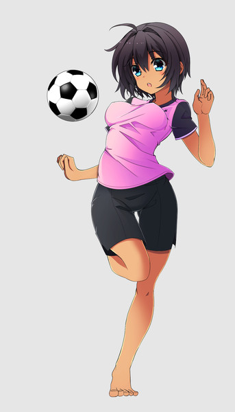 女子サッカー 胸トラップ