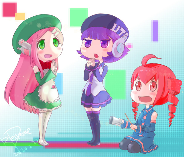 Utau三人娘で合唱 ささうちマン さんのイラスト ニコニコ静画 イラスト