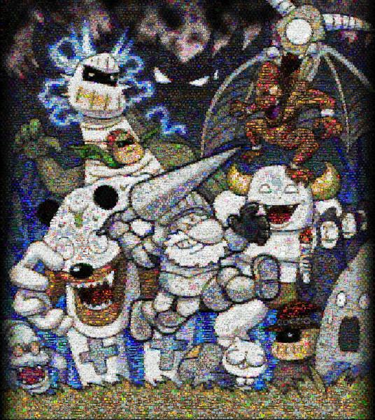 極魔界村記念特番蓋絵モザイクアート 匿名大明神 さんのイラスト ニコニコ静画 イラスト