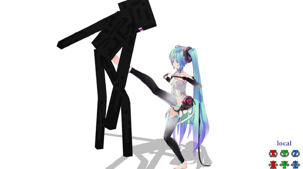 エンダーマンを蹴るミクさん War Rui Hitto さんのイラスト ニコニコ静画 イラスト