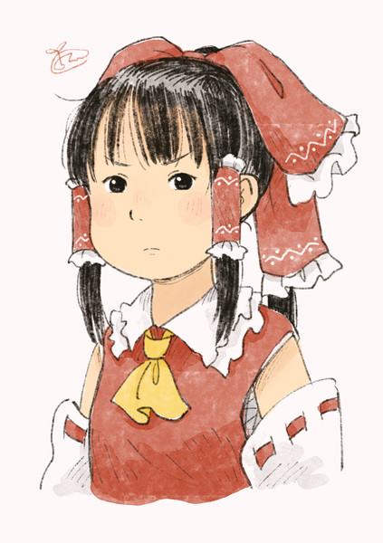不機嫌そうな霊夢 ちーくん さんのイラスト ニコニコ静画 イラスト