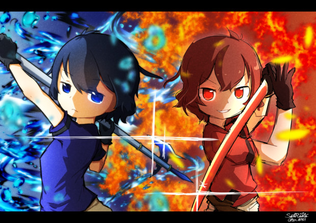 青と赤 Sateraito さんのイラスト ニコニコ静画 イラスト