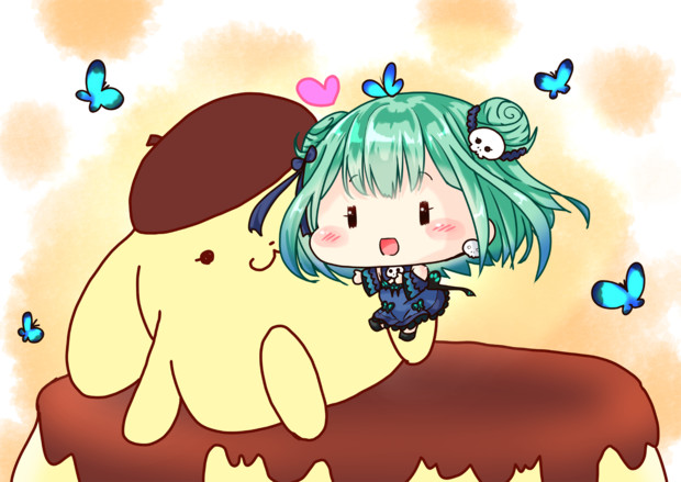 るしあちゃんとポムポムプリンの絵を描きました!