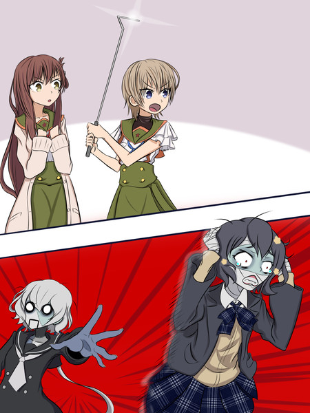 ゾンビランドサガ X がっこうぐらし 純愛コンビ 悠里 美紀 Artist741 さんのイラスト ニコニコ静画 イラスト