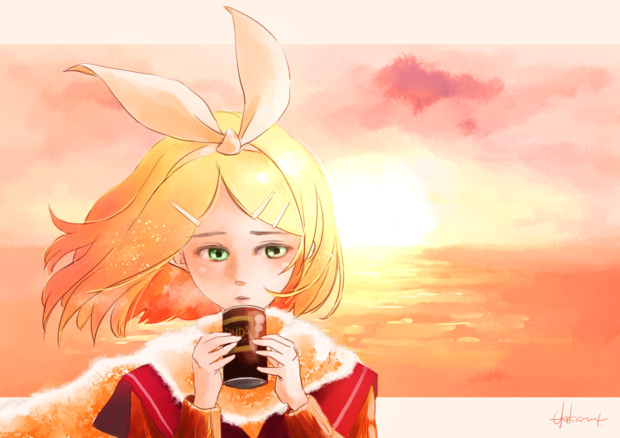 夕暮れと缶コーヒー 一譲 計 さんのイラスト ニコニコ静画 イラスト