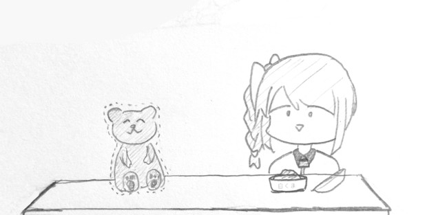 テディベアくんの前で白くまくんアイスを食べる鬼畜さそりん ところてん さんのイラスト ニコニコ静画 イラスト