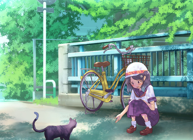 猫と遊ぶ女の子 イスィ さんのイラスト ニコニコ静画 イラスト