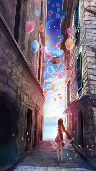 風船の街 こもりひっき 幻想少女絵 さんのイラスト ニコニコ静画 イラスト