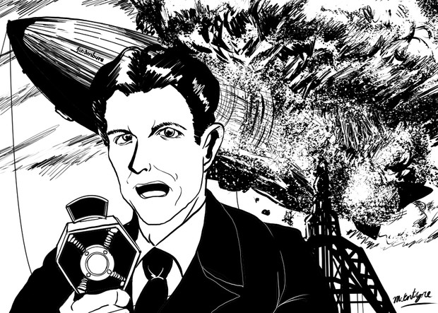 ヒンデンブルク号爆発事故を実況した男 ラジオアナウンサー ハーブ モリスン となりのマッキンタイア さんのイラスト ニコニコ静画 イラスト