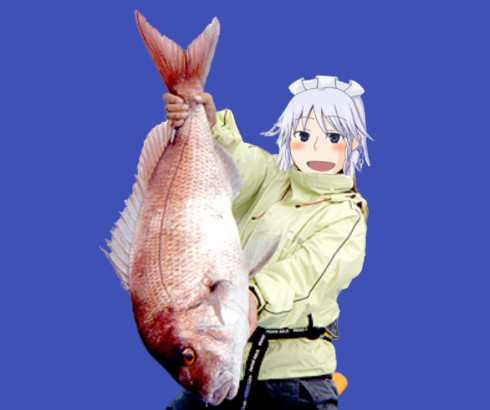 鯛を釣り上げた釣りキチおばさんbb 電子推進 さんのイラスト ニコニコ静画 イラスト