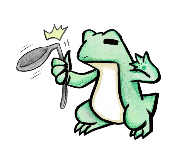 スプーン曲げをするカエル 鴨門 舞岳 さんのイラスト ニコニコ静画 イラスト