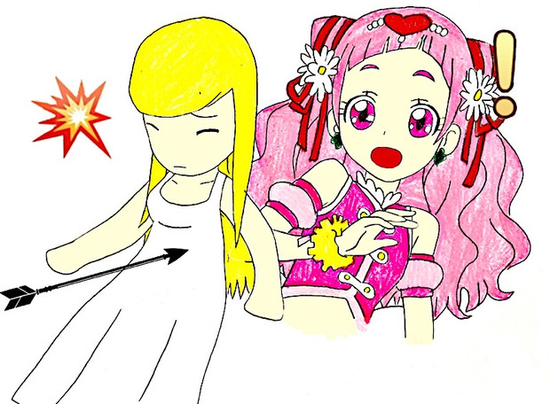 呪いの矢からキュアエールを庇うエリア Dolphin Venus さんのイラスト ニコニコ静画 イラスト