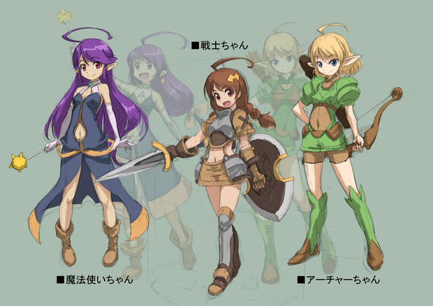 アホ毛とヘソ出しファンタジー ろひつか さんのイラスト ニコニコ静画 イラスト