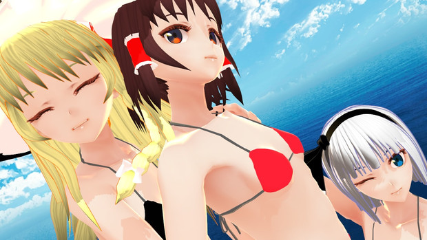 霊夢 魔理沙 妖夢mmdモデル コンバット猫丸 さんのイラスト ニコニコ静画 イラスト