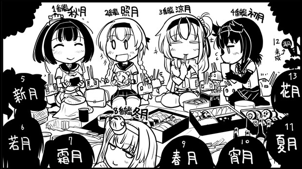 艦これ 秋月型の休日 秋月型 坂崎ふれでぃ さんのイラスト ニコニコ静画 イラスト