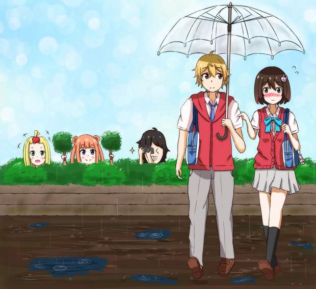 宇佐美さんと内巻くんが相合傘 ｍ氏 さんのイラスト ニコニコ静画 イラスト