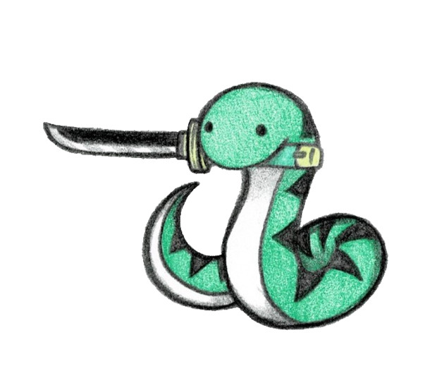 刀を咥えるヘビ 鴨門 舞岳 さんのイラスト ニコニコ静画 イラスト