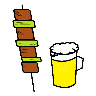 焼き鳥とビール パンツを描くニート さんのイラスト ニコニコ静画 イラスト