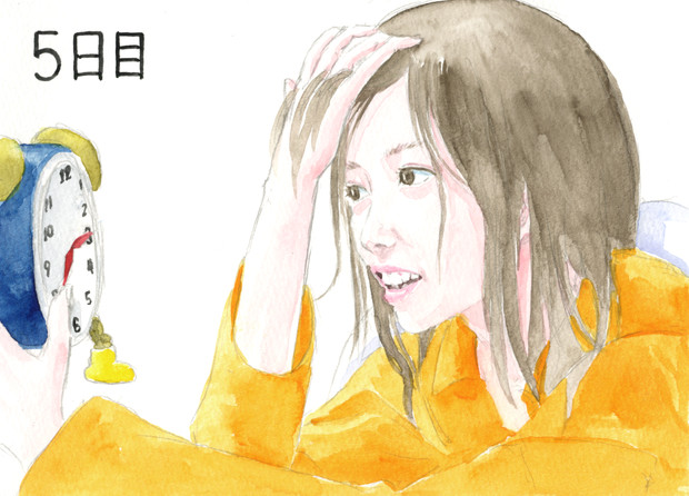５日目に寝坊する築田行子 油絵オヤジ さんのイラスト ニコニコ静画 イラスト
