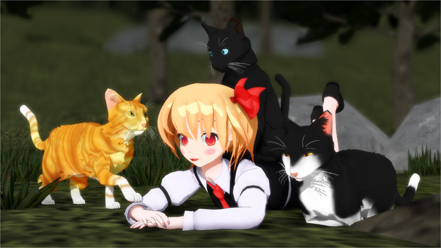 第12回東方ニコ童祭 懐かれルーミア 黒金目鯛 さんのイラスト ニコニコ静画 イラスト