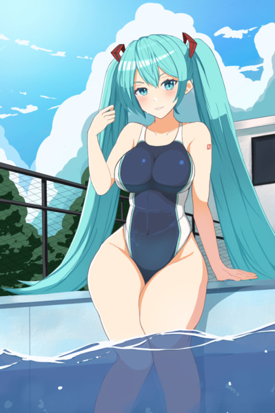 競泳水着ミクさん さぬき Siruba さんのイラスト ニコニコ静画 イラスト