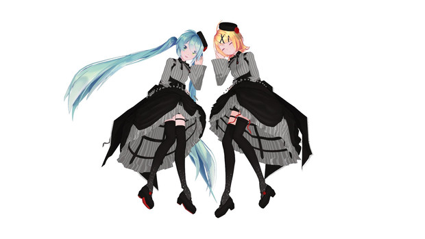 Sour式改変ミク リン喪服 配布 Misa11key さんのイラスト ニコニコ静画 イラスト