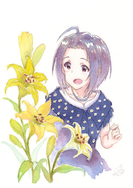 あずささんとユリの花