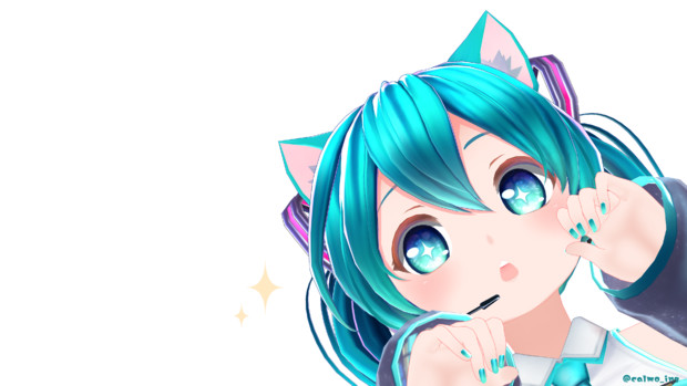 Tlをのぞきに来たミクにゃん カルも さんのイラスト ニコニコ静画 イラスト